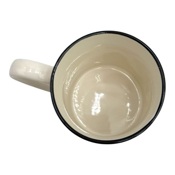 Threshold Monogram Initial Black Gold C Coffee Mug 16 oz Initial White Cup EUC - Picture 4 of 6